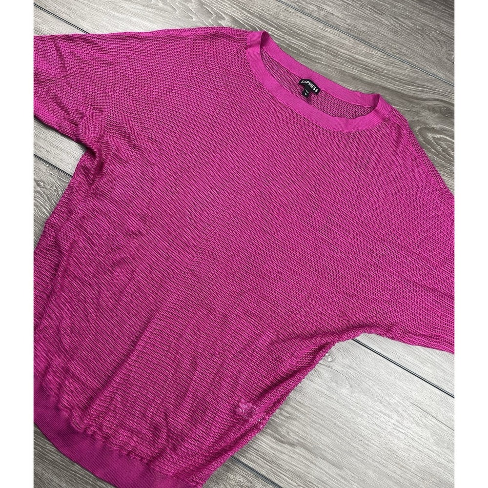 Express Women's Dolman Sleeve Pullover Knit Sweater Fuschia Size‎ Large